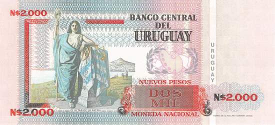 Uruguay 2000 Pesos p68a 1989